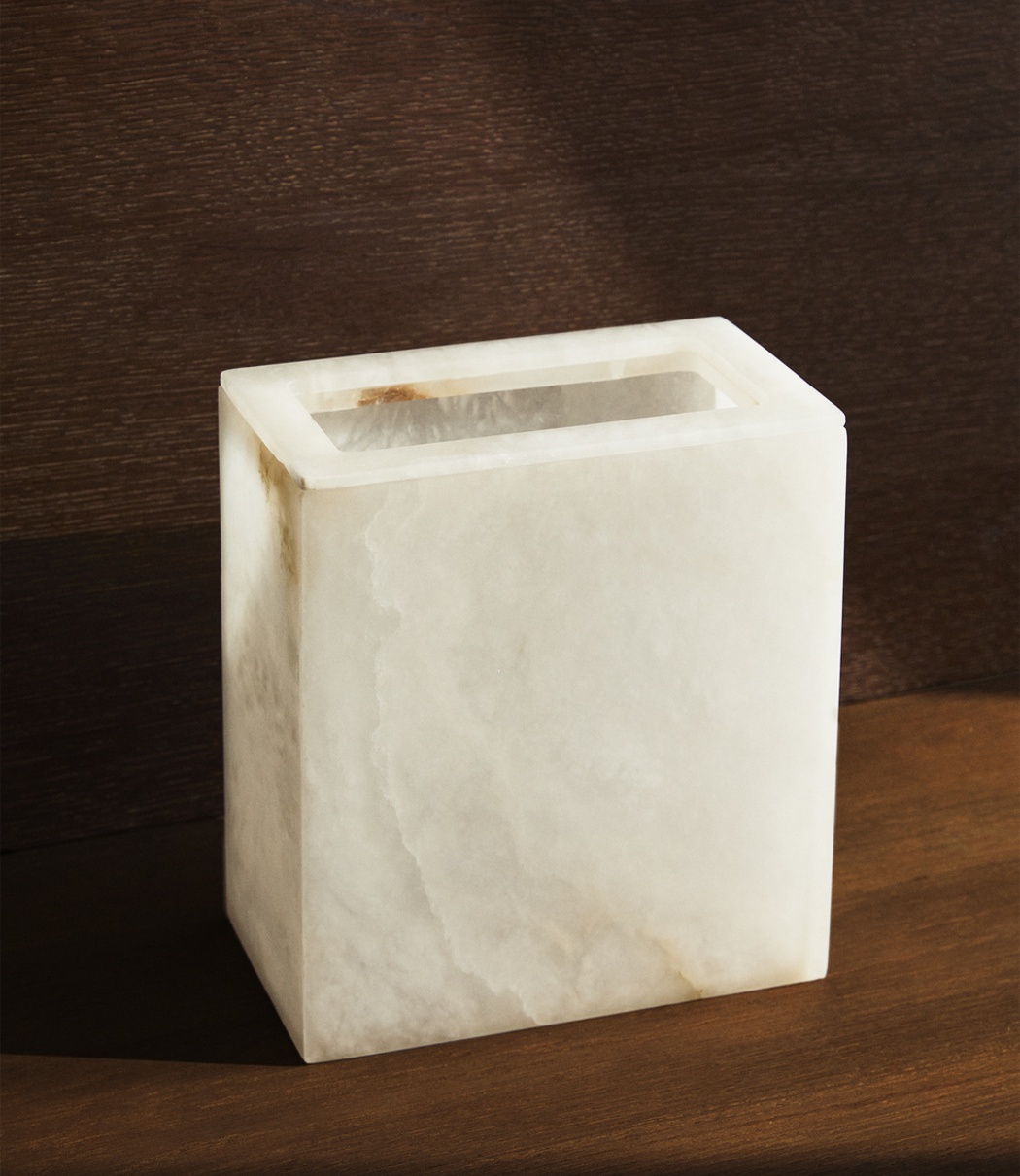 Home Bathroom Trash Can - Cestino della spazzatura scoperto in gesso