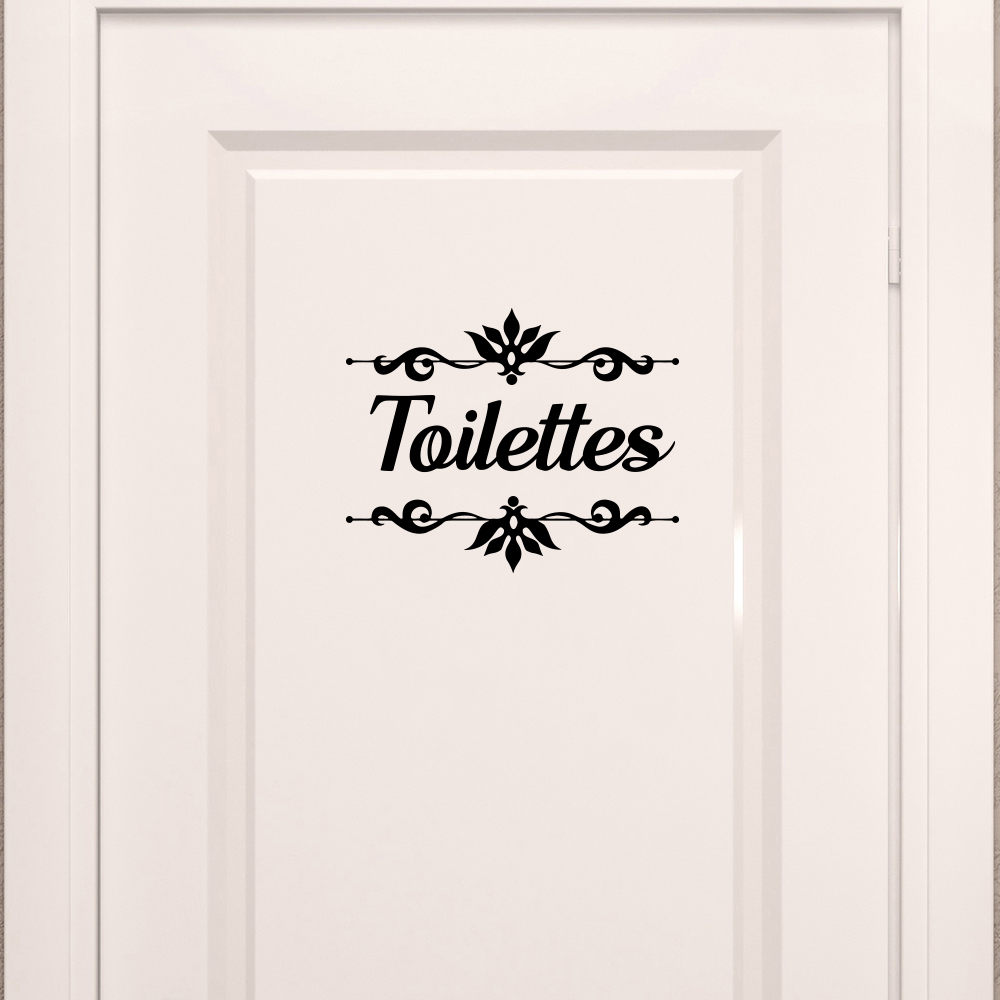 Home Bathroom Wall Tiles - Toilette francesi con fiore adesivo per