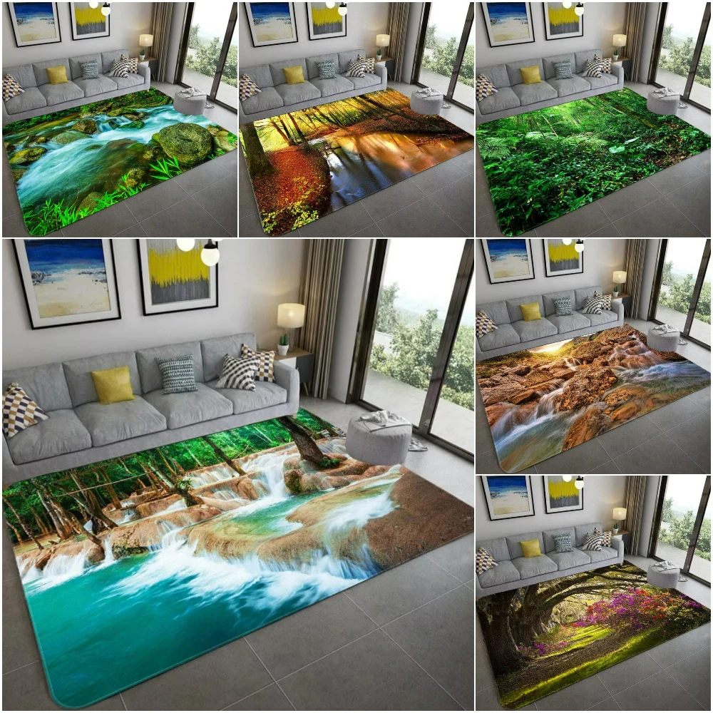 Home Bathroom Ideas - Tappeto con paesaggi 3D ispirato alla