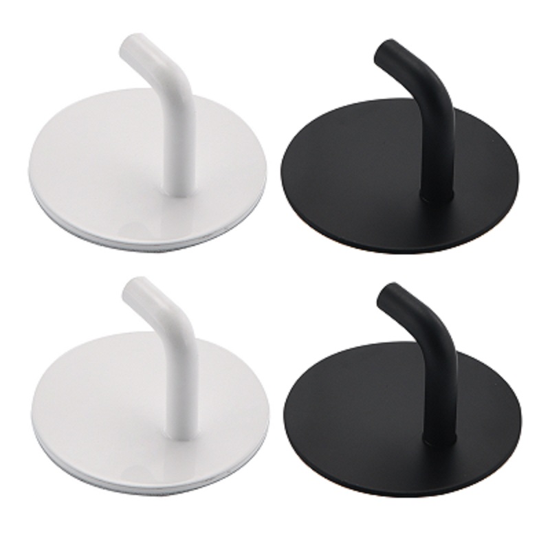 Robe Hook Adhesive - 2 pezzi in acciaio inossidabile nero/bianco
