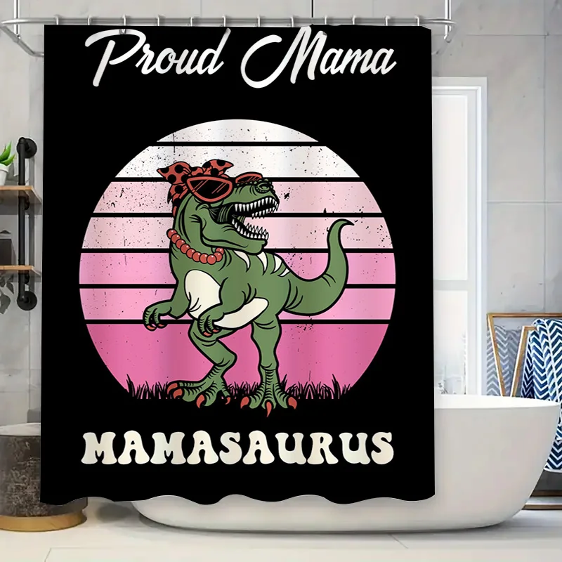 Home Bathroom Ideas - Elegante tenda da doccia con dinosauro