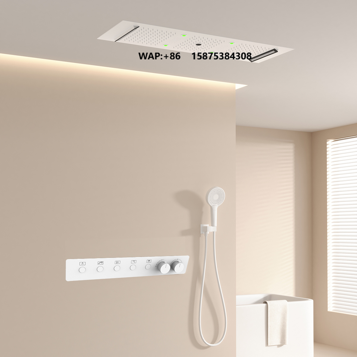 Shower Head Rain - Set Doccia di Lusso Bianco 300*900mm