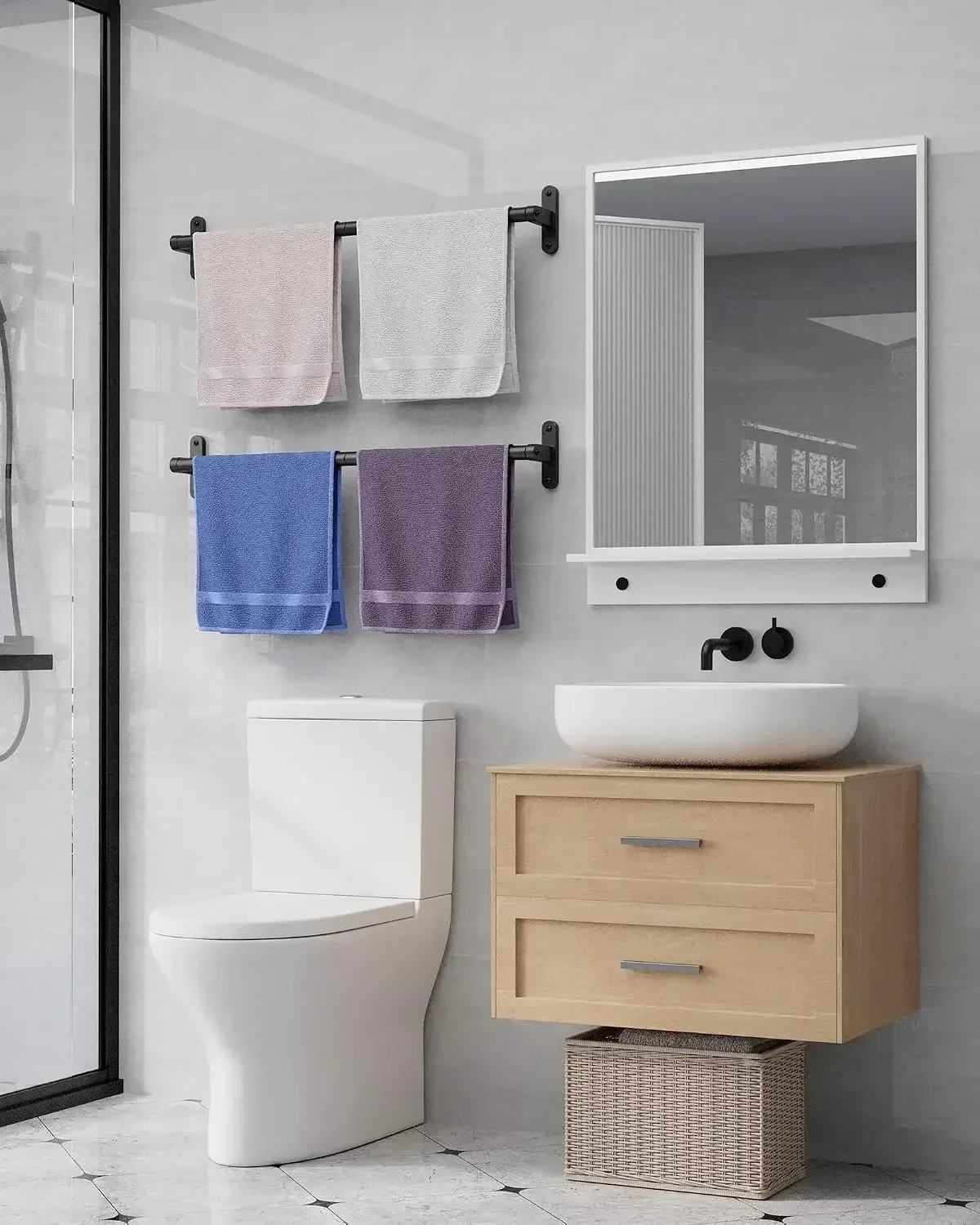 Portasciugamani nero opaco per - Home Essentials Bathroom Accessories recensione e prezzo