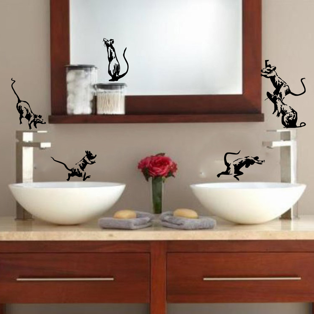 5 pezzi Banksy Toilet Rats Wal - Home Bathroom Tiles recensione e prezzo