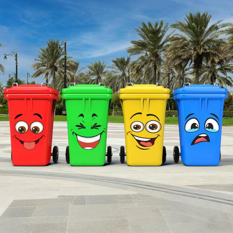 Set di 4 Adesivi Rimovibili pe - Home Bathroom Trash Can recensione e prezzo